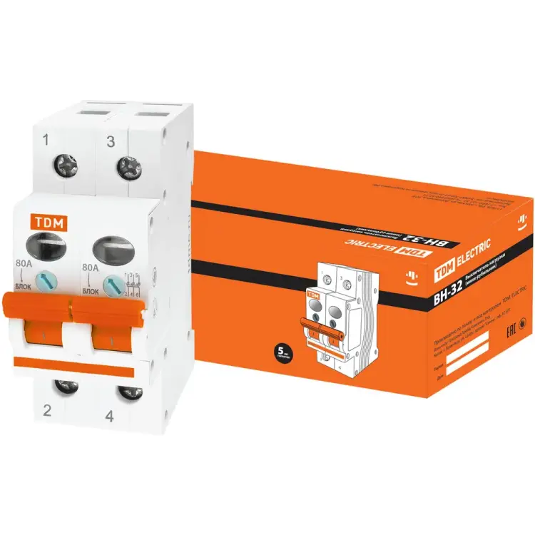 Выключатель нагрузки TDM ELECTRIC ВН-32 2п 80A SQ0211-0018 Выключатель нагрузки TDM ELECTRIC ВН-32 2п 80A SQ0211-0018
