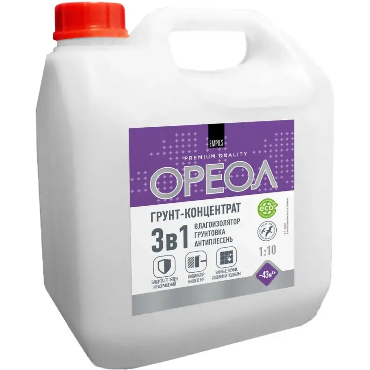 Влагоизолирующий грунт-концентрат для наружных и внутренних работ ОРЕОЛ 67579