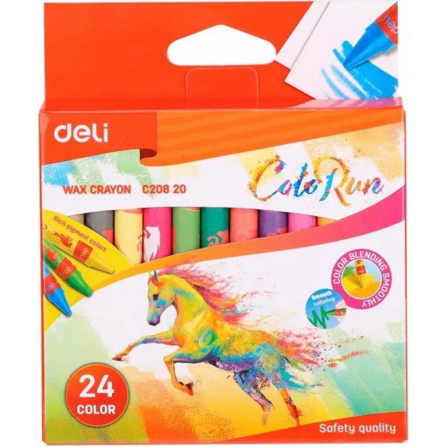 Восковые мелки DELI Colorun EC20820