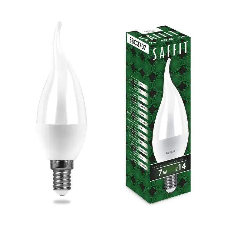 Светодиодная лампа SAFFIT SBC3707 7W 230V E14 4000K на ветру 55055