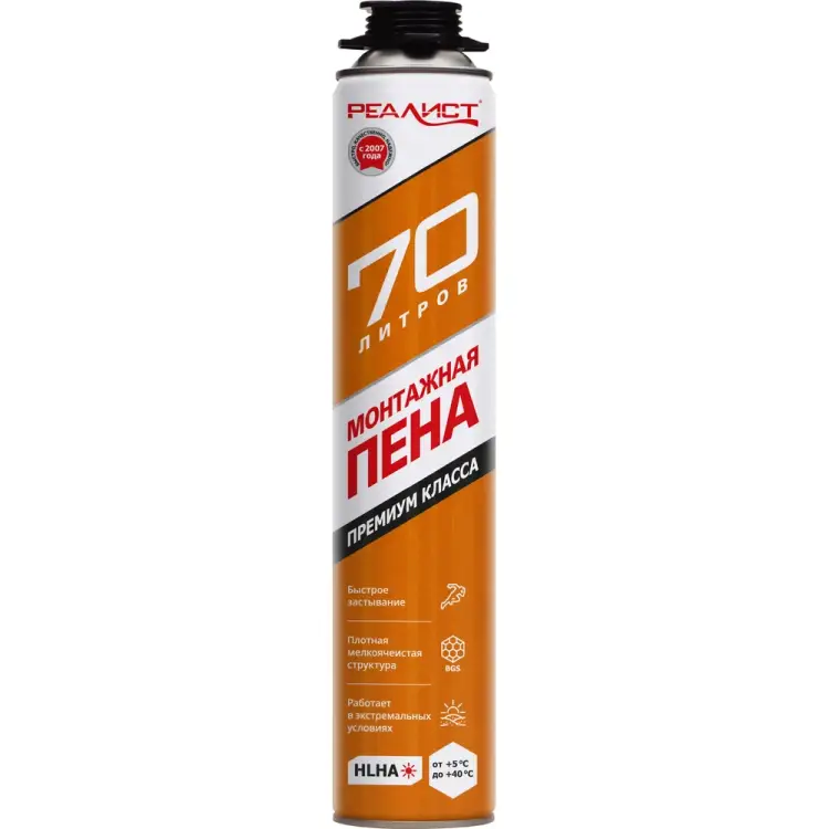 Пена монтажная REALIST PRO Orange 4602009041037 Пена монтажная REALIST PRO Orange 4602009041037