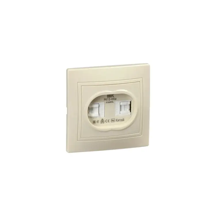 Двухместная компьютерная розетка IEK KVARTA РК12-ККм KV-K20-K33