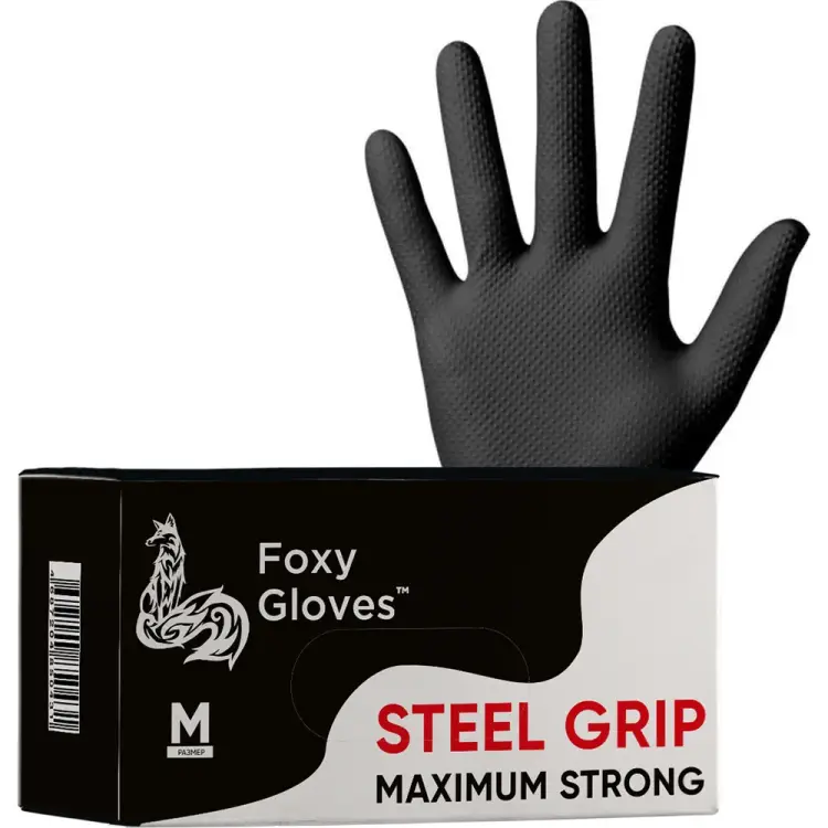 Нестерильные нитриловые перчатки Foxy STEEL GRIP 61263001009297 Нестерильные нитриловые перчатки Foxy STEEL GRIP 61263001009297