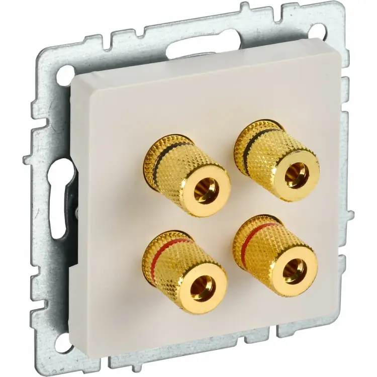 Четырехместная аудио-розетка IEK Brite ра10-бркр BR-S40-K10