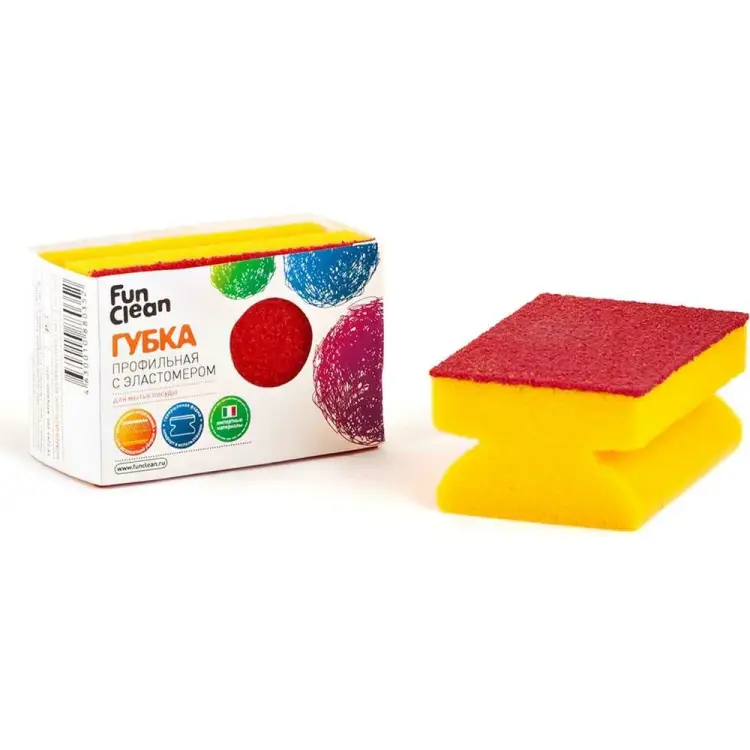 Профильная губка для посуды Fun Clean 6802