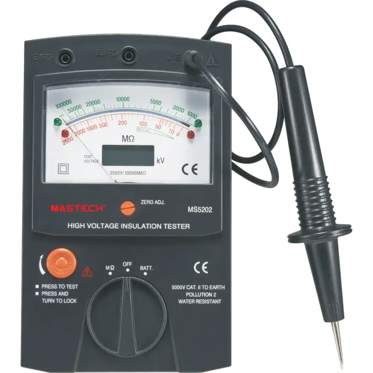 Аналоговый измеритель сопротивления изоляции-мегаомметр Mastech MS5202 00-00001498
