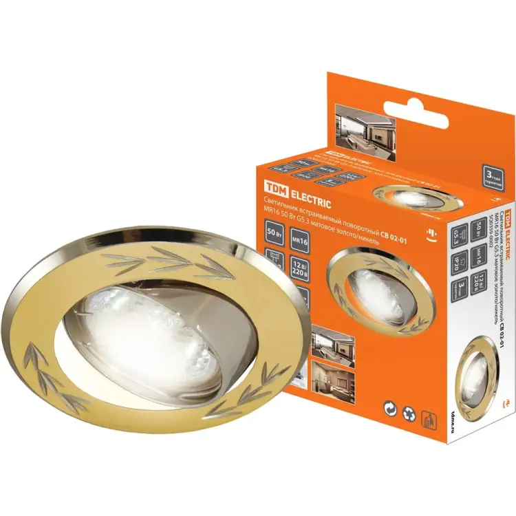 Встраиваемый поворотный светильник TDM ELECTRIC СВ 02-01 SQ0359-0002
