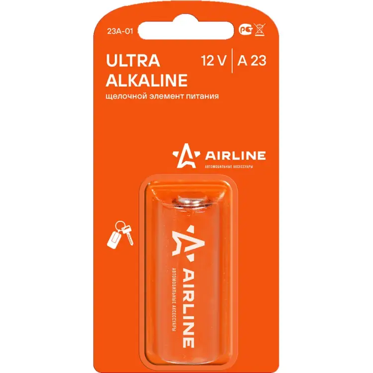 Щелочная батарейка для брелоков и сигнализаций Airline 23A-01