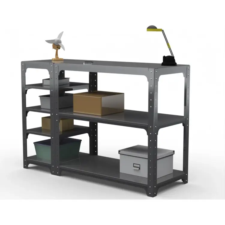 Стол-верстак ООО Металекс KIT 950х1600х600 мм, с боковыми полками, серый 205009