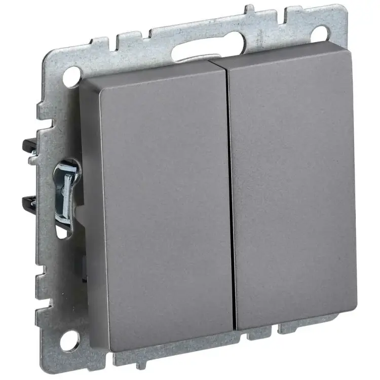 Двухклавишный выключатель IEK Brite вс10-2-0-брс BR-V20-0-10-K46