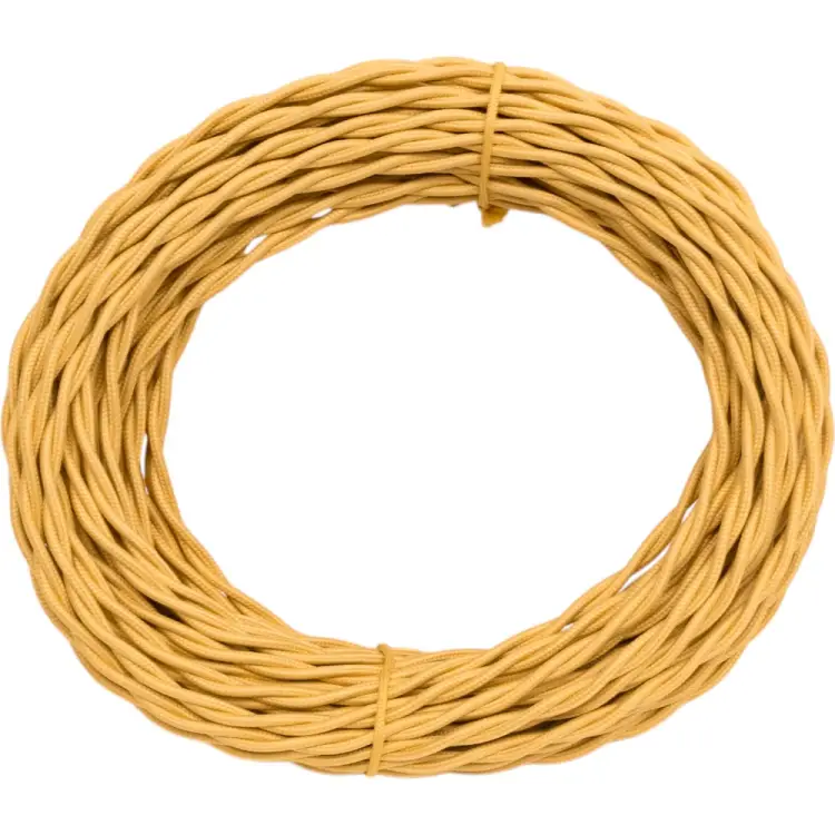 Провод витой iTOK ретро ПВХ ПуГВнг(А)-LS 2x1,5 ГОСТ песочное золото (20 метров) GE70141-32 i-KPP-PUGVNG-LS-RETRO-215-20-SG