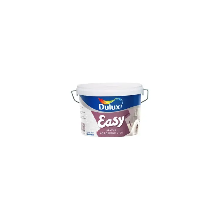 Водоэмульсионная краска для всех типов обоев Dulux EASY BW 5733764 Водоэмульсионная краска для всех типов обоев Dulux EASY BW 5733764