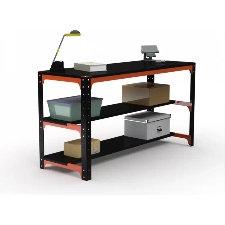 Стол металлический ООО Металекс серия KIT 750x1200x400 мм, одна полка + перфопанель с комплектом освещения 201183