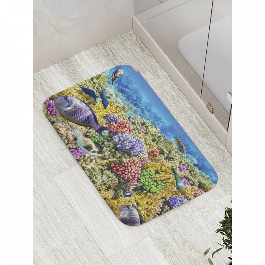Противоскользящий коврик для ванной, сауны, бассейна JOYARTY Коралловые холмы
