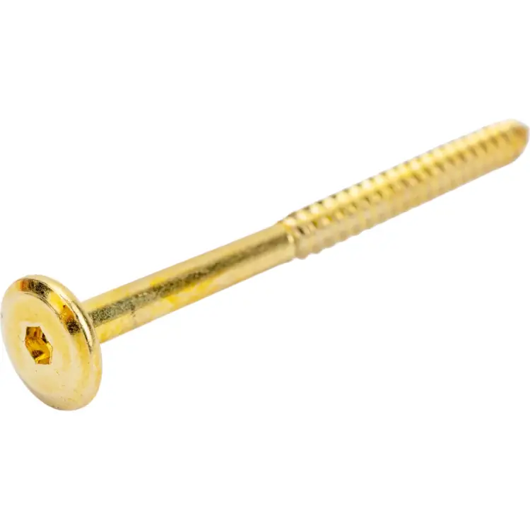 Мебельный латунированный шуруп ЦКИ 6.3х90 50 шт. 62258