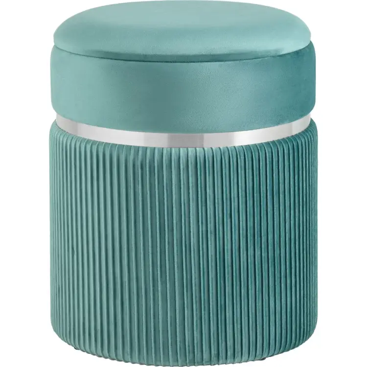 Пуф Стул Груп Миранда с ящиком, серебро, велюр светло-бирюзовый 19B352VA-8167-62 Пуф Стул Груп Миранда с ящиком, серебро, велюр светло-бирюзовый 19B352VA-8167-62