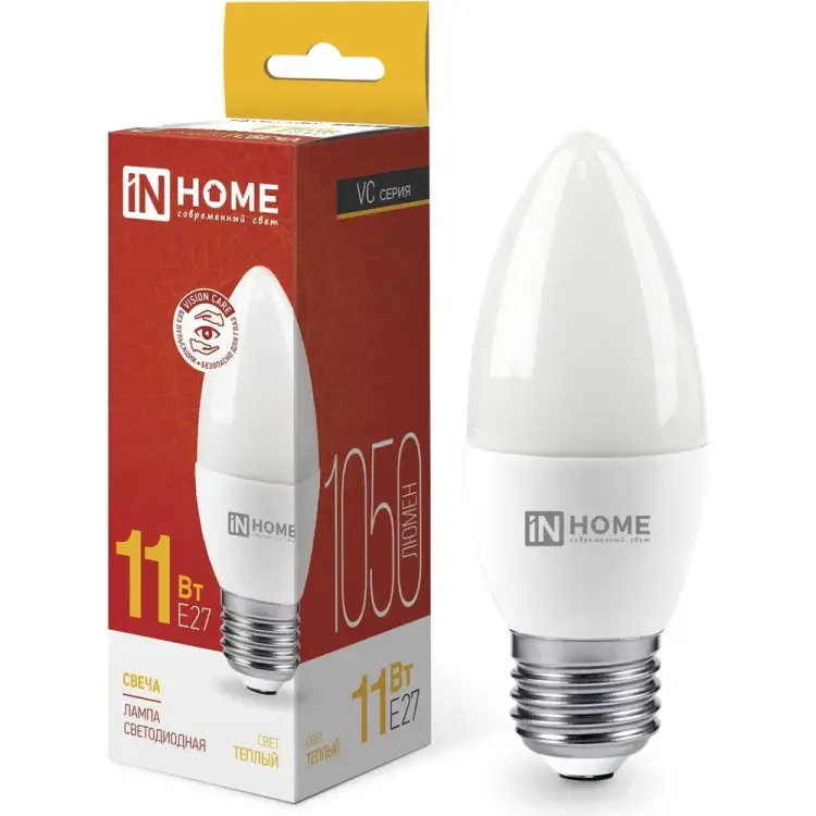 Светодиодная лампа IN HOME LED-СВЕЧА-VC 4690612020488 Светодиодная лампа IN HOME LED-СВЕЧА-VC 4690612020488