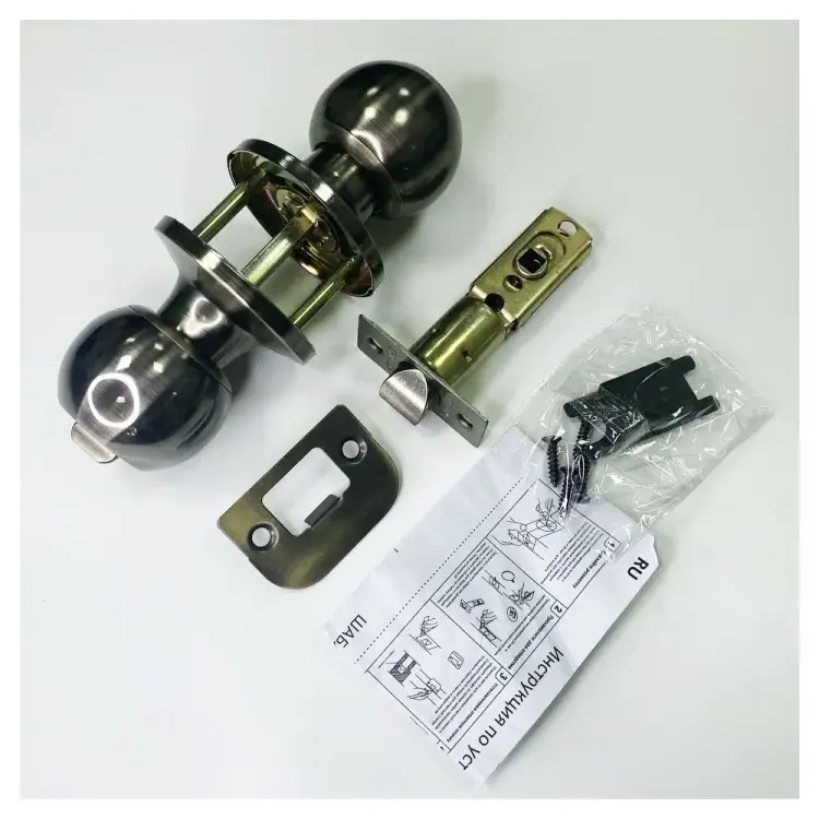 Круглая ручка-защелка VETTORE A6072 BK AB 20123