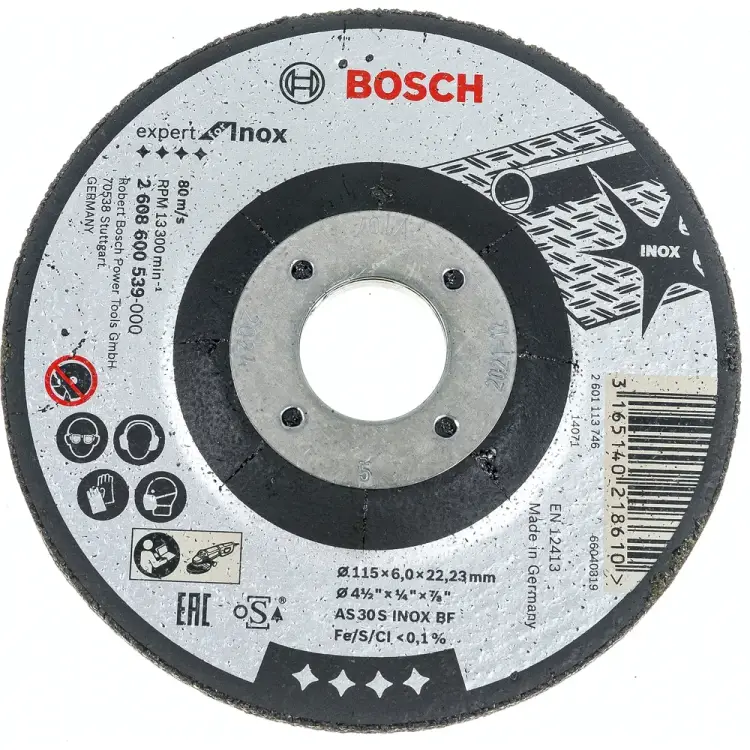 Обдирочный круг по нержавеющей стали для ушм Bosch 2.608.600.539 Обдирочный круг по нержавеющей стали для ушм Bosch 2.608.600.539