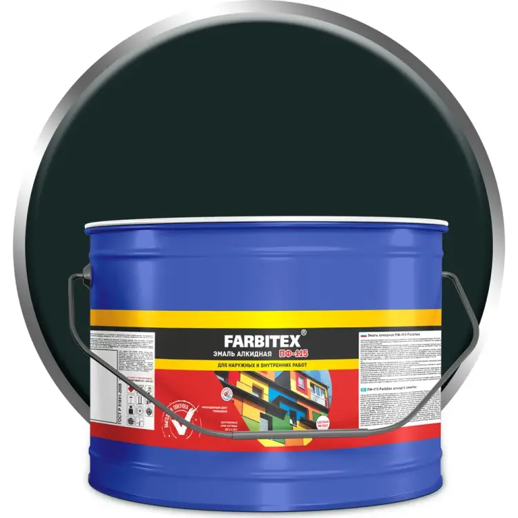 Алкидная эмаль Farbitex ПФ-115 4300005156 Алкидная эмаль Farbitex ПФ-115 4300005156
