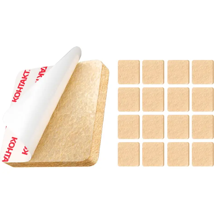 Фетровые квадратные самоклеящиеся подкладки для мебели Контакт 24802