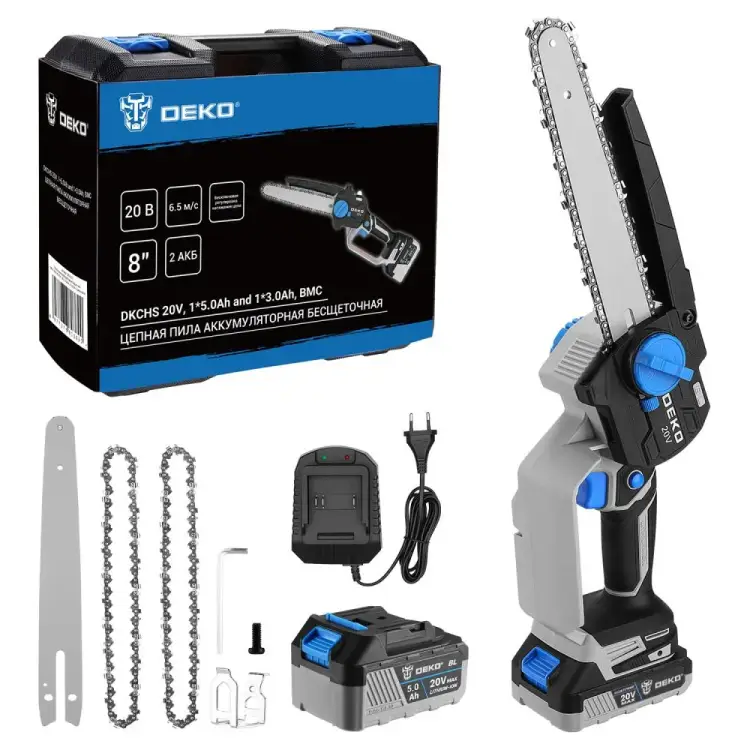 Цепная аккумуляторная бесщеточная пила DEKO DKCHS 20V 085-2012 Цепная аккумуляторная бесщеточная пила DEKO DKCHS 20V 085-2012