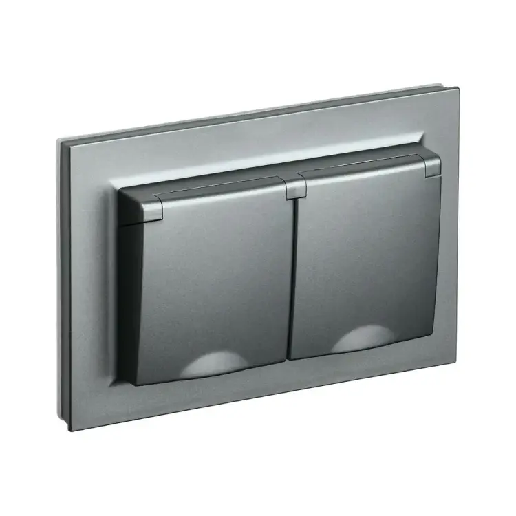 Двухместная розетка IEK Brite рсбш12-3-44-брс BR-R26-16-44-K46-F