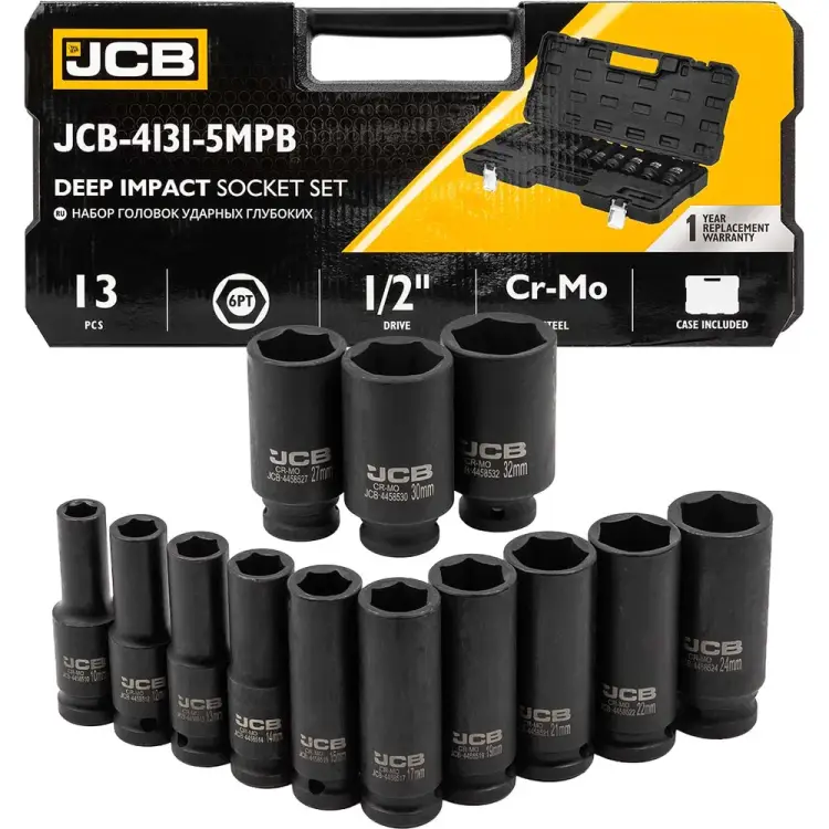 Набор головок ударных глубоких JCB JCB-4131-5MPB(60548)