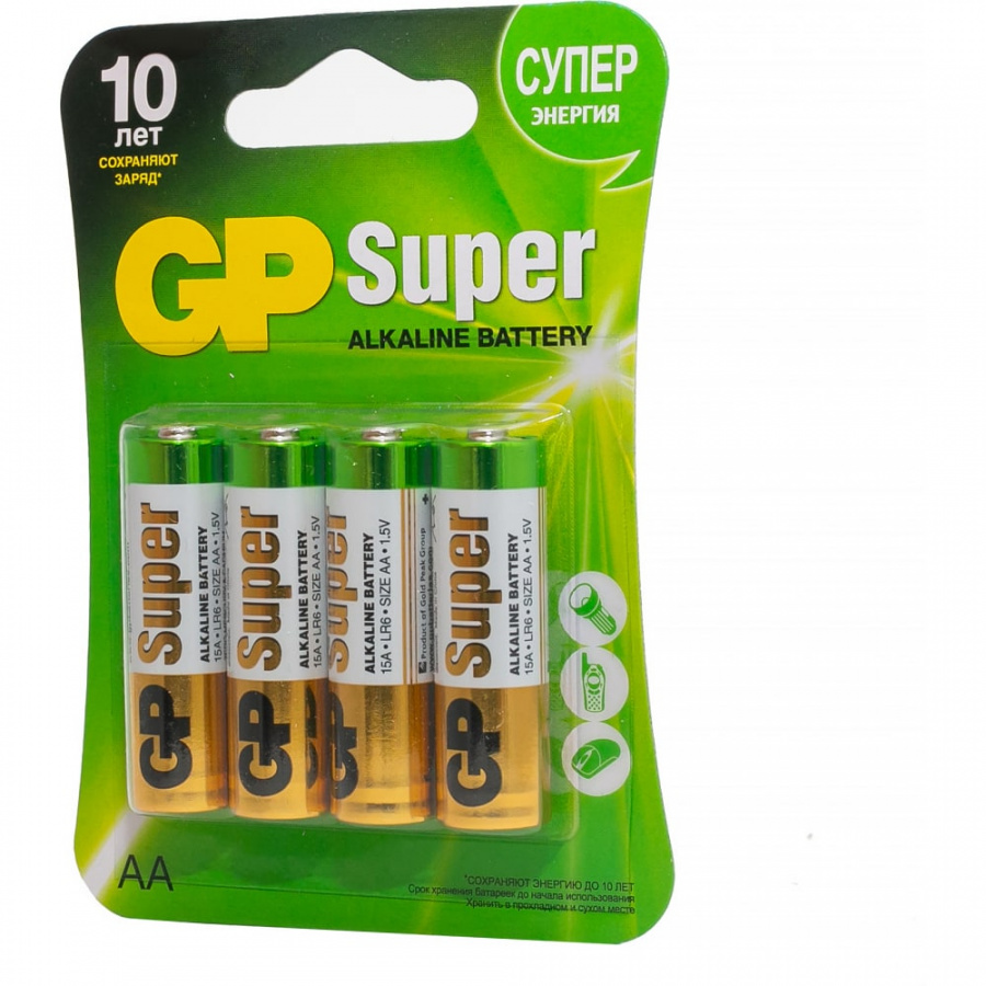 Алкалиновые батарейки GP Super Alkaline