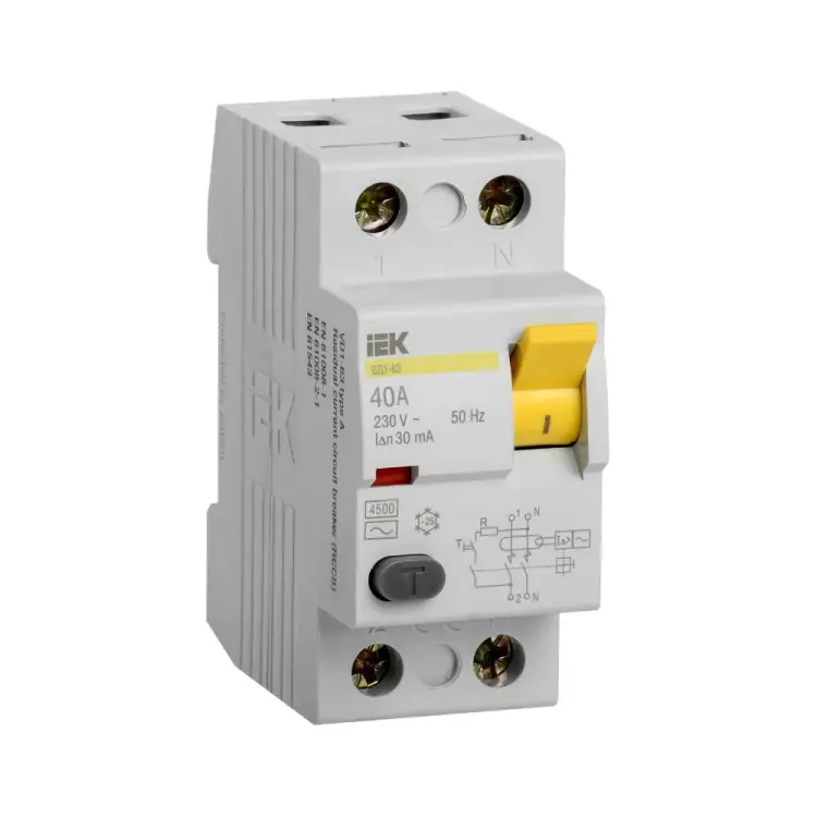 Узо IEK ВД1-63 2п, 40 A, 30 мA, AC MDV10-2-040-030