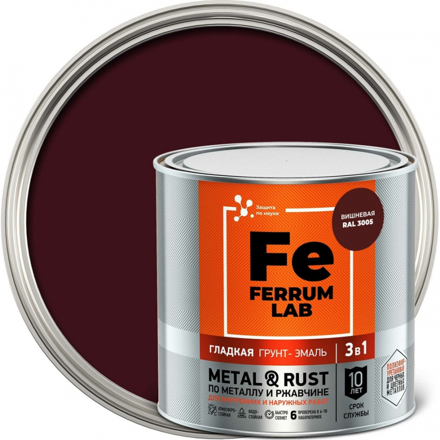 Грунт-эмаль по ржавчине ЯРОСЛАВСКИЕ КРАСКИ FERRUM LAB