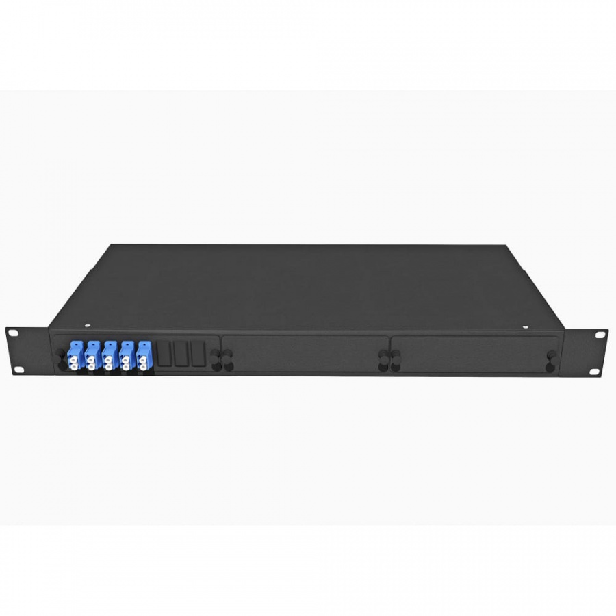 Оптический укомплектованный стоечный кросс TopLan КРС-Top-1U-10LC/U-OS2-BK