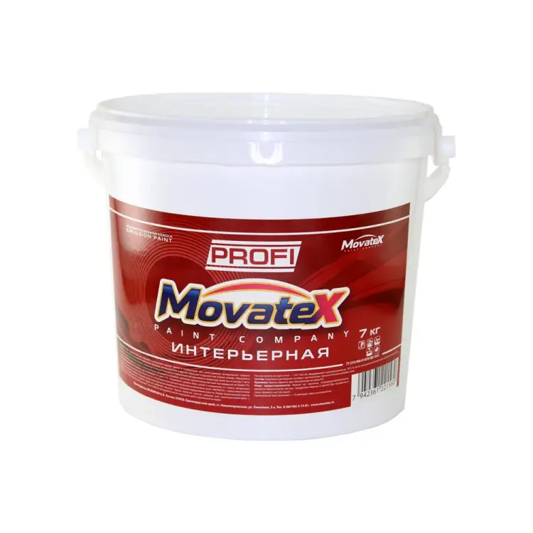 Интерьерная моющаяся водоэмульсионная краска Movatex PROFI Т04682 Интерьерная моющаяся водоэмульсионная краска Movatex PROFI Т04682