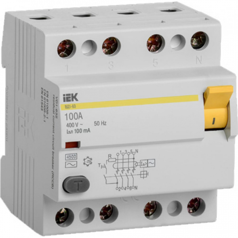 Выключатель дифференциального тока IEK ВД1-63