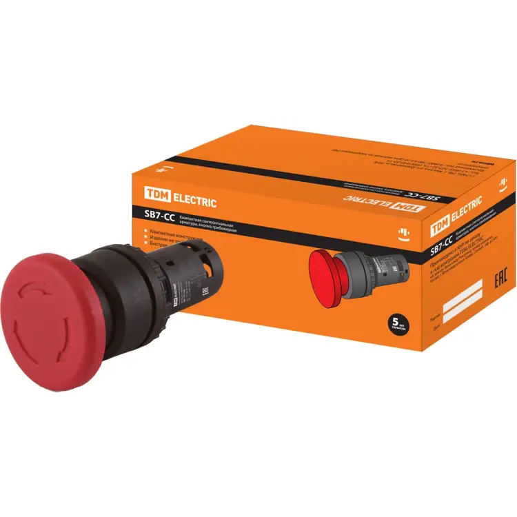 Грибовидная кнопка TDM ELECTRIC sb7-ccs545 SQ0746-0048