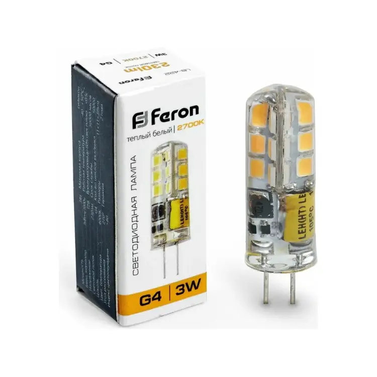 Светодиодная лампа FERON LB-422 3W 12V G4 2700K 25531 Светодиодная лампа FERON LB-422 3W 12V G4 2700K 25531