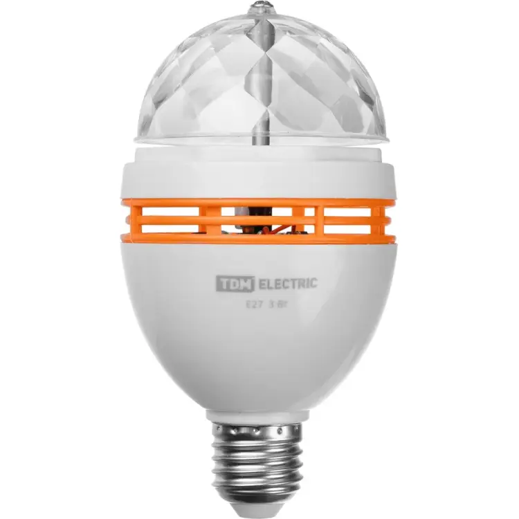 Диско-лампа TDM ELECTRIC дл-01 с цоколем е27, 3 вт, rgb, 220 в, белый SQ0361-0500
