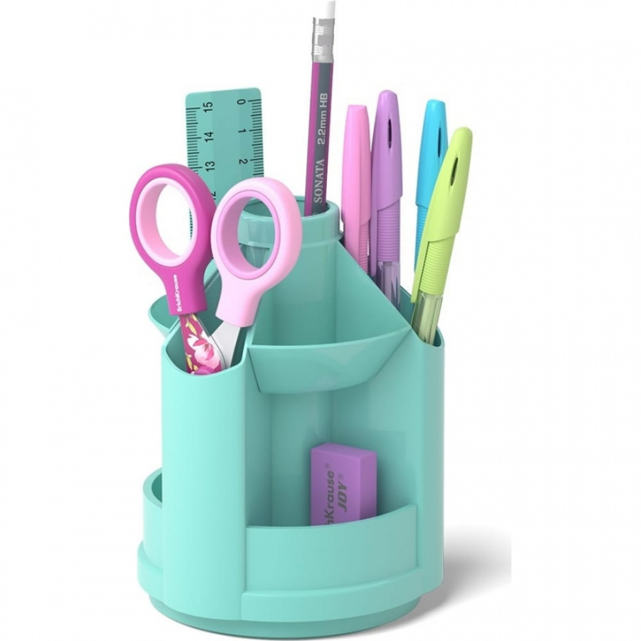 Вращающийся пластиковый настольный набор ErichKrause Mini Desk Pastel Mint