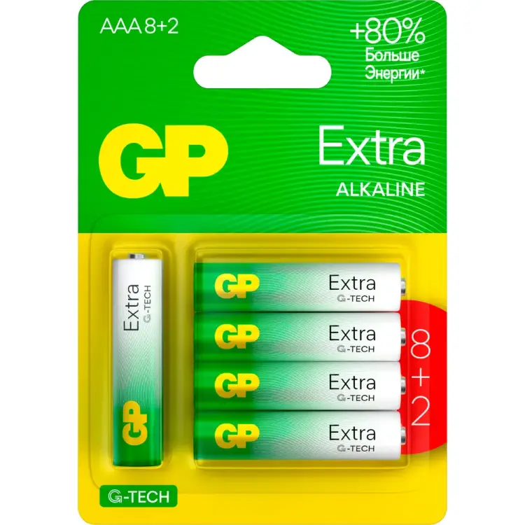 Алкалиновые батарейки GP Extra Alkaline 24AX8/2-2CR10 120/960