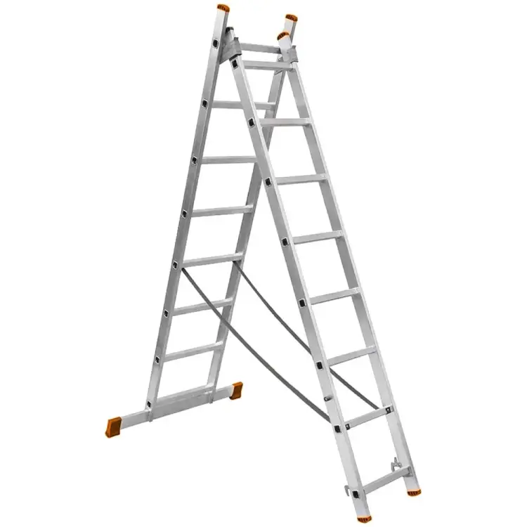 Алюминиевая двухсекционная лестница TDM ELECTRIC Народная ЛА SQ1028-0201