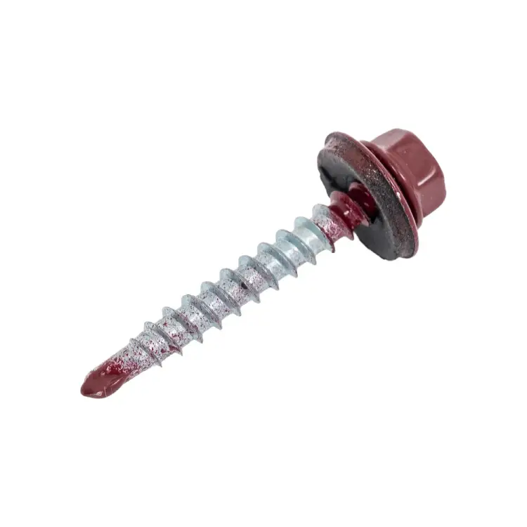 Кровельный саморез крепежная техника 4,8х35 RAL3005 красное вино (250 шт.) 420308