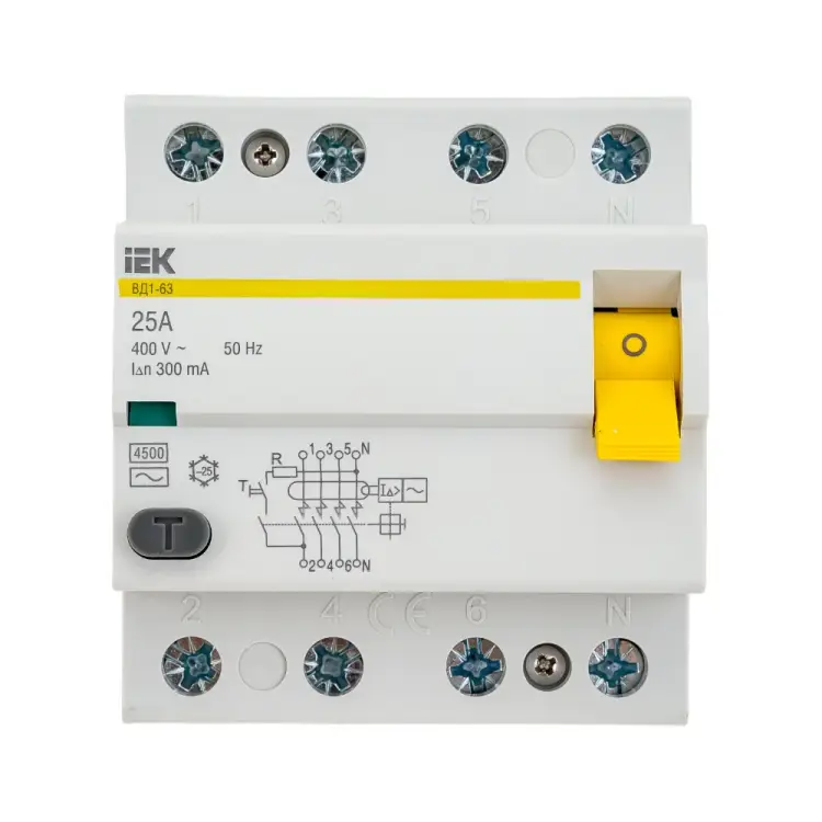 Выключатель дифференциального тока IEK ВД1-63 MDV10-4-025-300