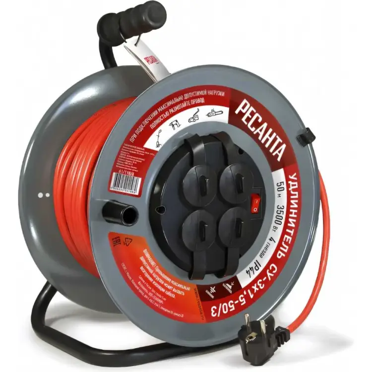 Силовой удлинитель Ресанта СУ-3x1,5-50/3 61/118/8