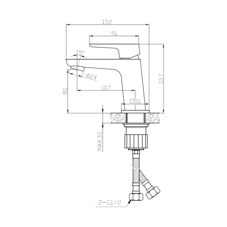 Латунный смеситель для раковины умывальника ESKO Berlin BR26