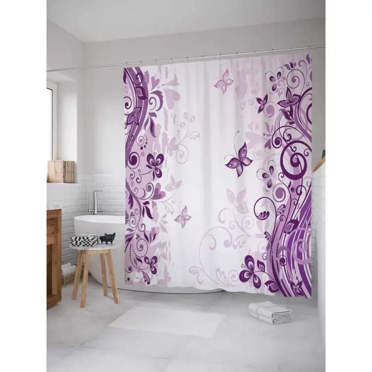 Шторка-занавеска для ванной JOYARTY Элегантные бабочки sc_13609