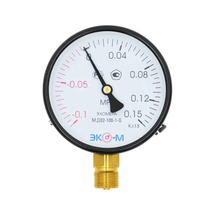 Манометр (вакуумметр) ЭКО-М Экомера МД02-100мм-G-(-0,1..0,15)МПа