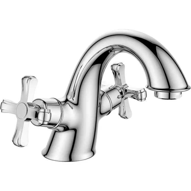 Монолитный двуручный смеситель для умывальника decoroom DR52011