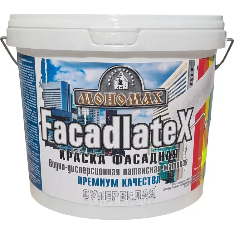Фасадная краска МОНОМАХ Facadlatex 3крфс7б Фасадная краска МОНОМАХ Facadlatex 3крфс7б