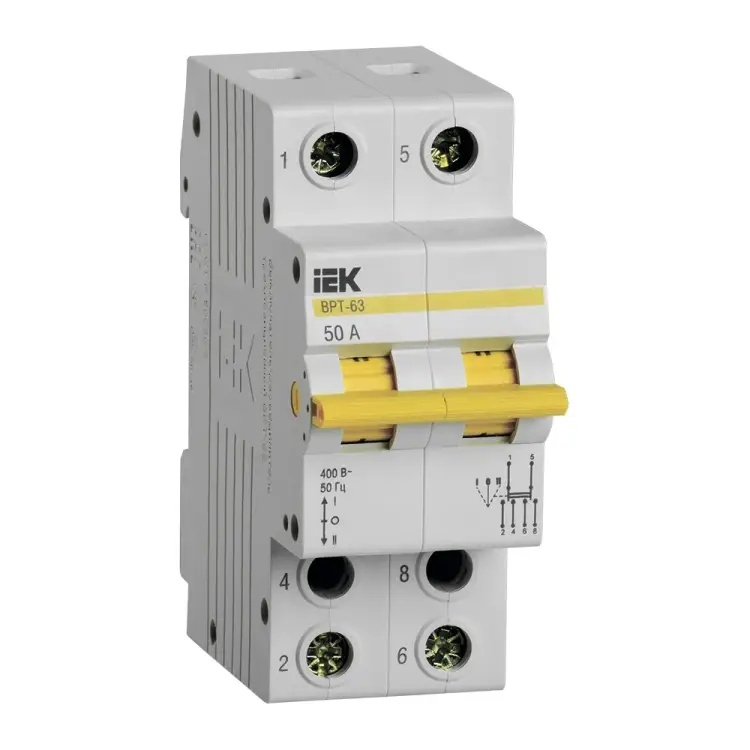 Трехпозиционный выключатель-разъединитель IEK ВРТ-63 MPR10-2-050 Трехпозиционный выключатель-разъединитель IEK ВРТ-63 MPR10-2-050