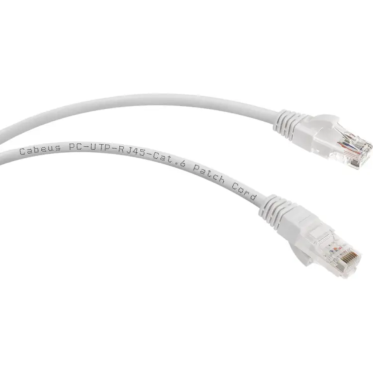 Неэкранированный патч-корд Cabeus PC-UTP-RJ45-Cat.6-2m-WH Неэкранированный патч-корд Cabeus PC-UTP-RJ45-Cat.6-2m-WH